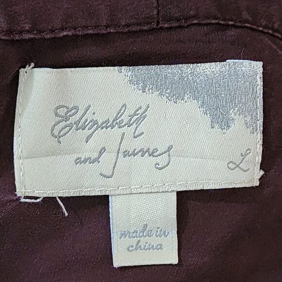 Elizabeth & James Maroon 100% Silk Single Button Pintuck Flowy Tokyo Blouse - Picture 6 of 7